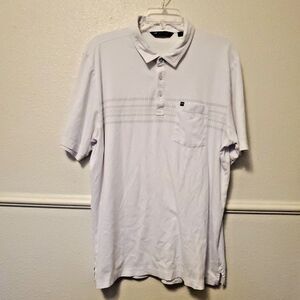 TravisMathew Good Life Golf Polo Shirt  2021 White Collared Casual Workwear XL